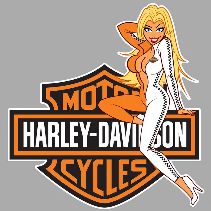 Sticker HARLEY DAVIDSON PINUP : Couleur Course