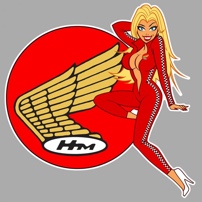 Sticker  PINUP HONDA : Couleur Course