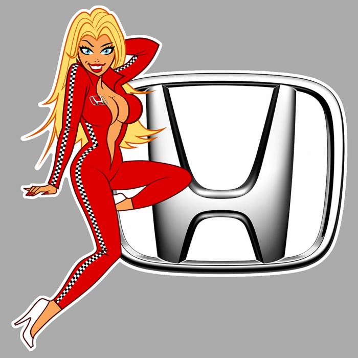 Sticker  PINUP HONDA : Couleur Course