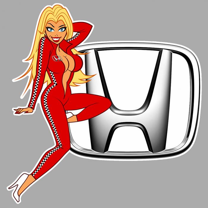 Sticker  PINUP HONDA : Couleur Course