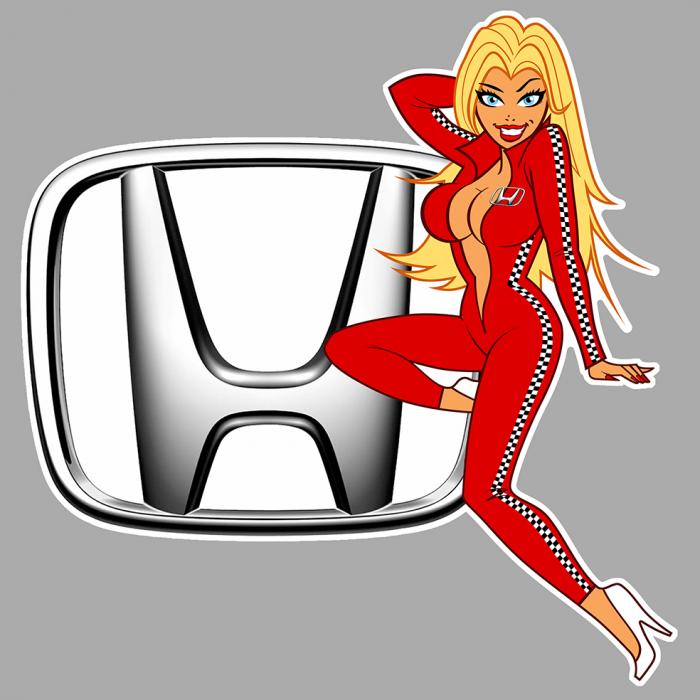 Sticker  PINUP HONDA : Couleur Course