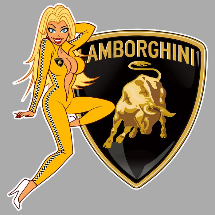 Sticker PINUP LAMBORGHINI : Couleur Course