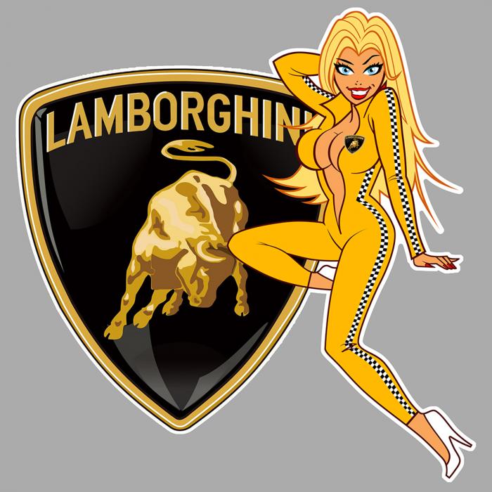 Sticker PINUP LAMBORGHINI : Couleur Course