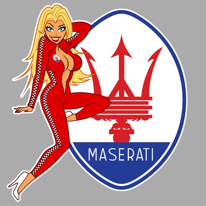 Sticker PINUP MASERATI : Couleur Course