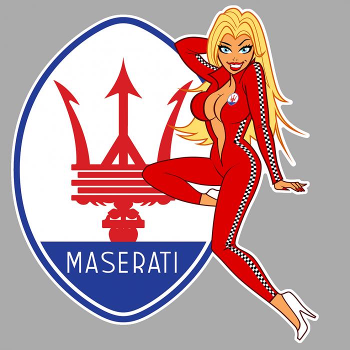 Sticker PINUP MASERATI : Couleur Course