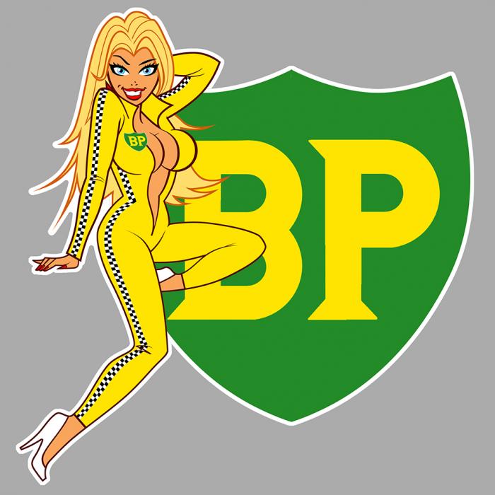 Sticker  PINUP BP BRITISH PETROLEUM : Couleur Course