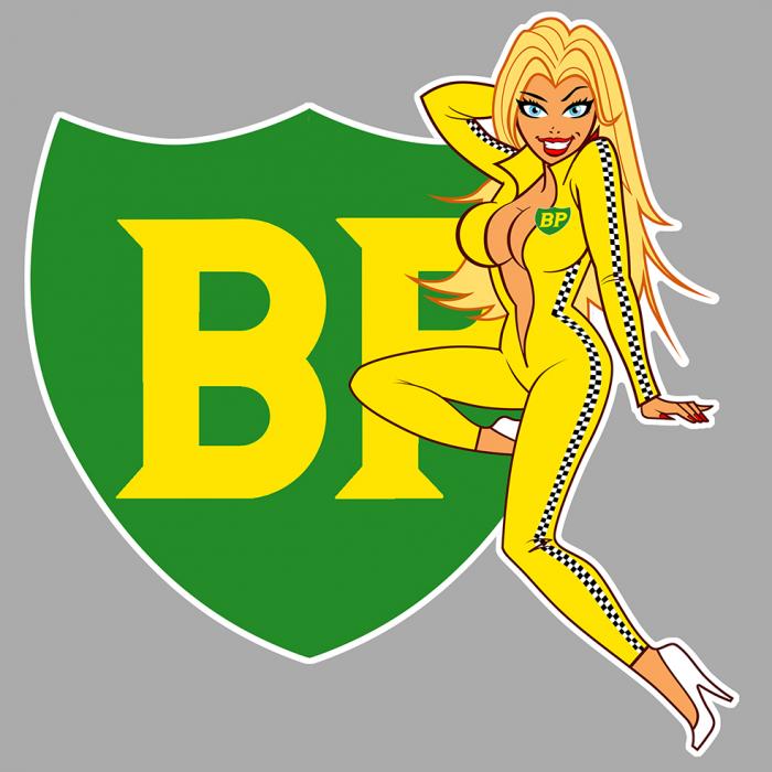 Sticker  PINUP BP BRITISH PETROLEUM : Couleur Course