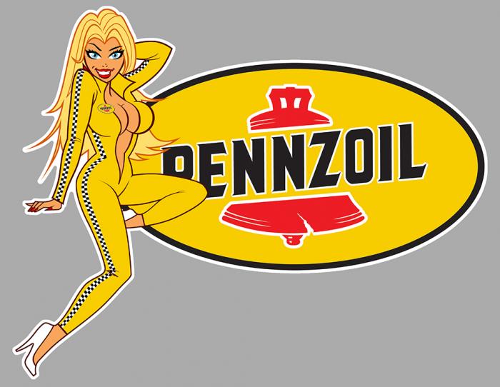 Sticker PINUP PENNZOIL : Couleur Course