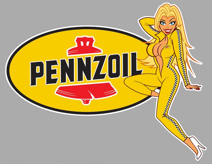 Sticker PINUP PENNZOIL : Couleur Course