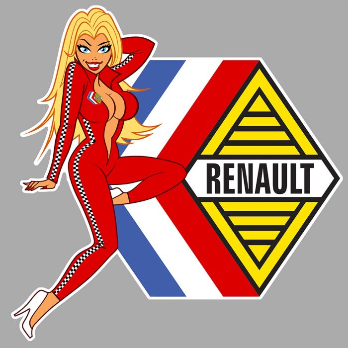 RENAULT right Pin Up Sticker droite 