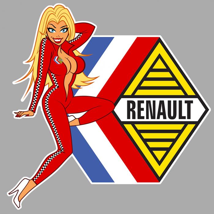 Sticker PINUP RENAULT : Couleur Course