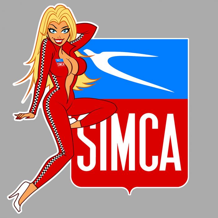 Sticker PINUP SIMCA : Couleur Course