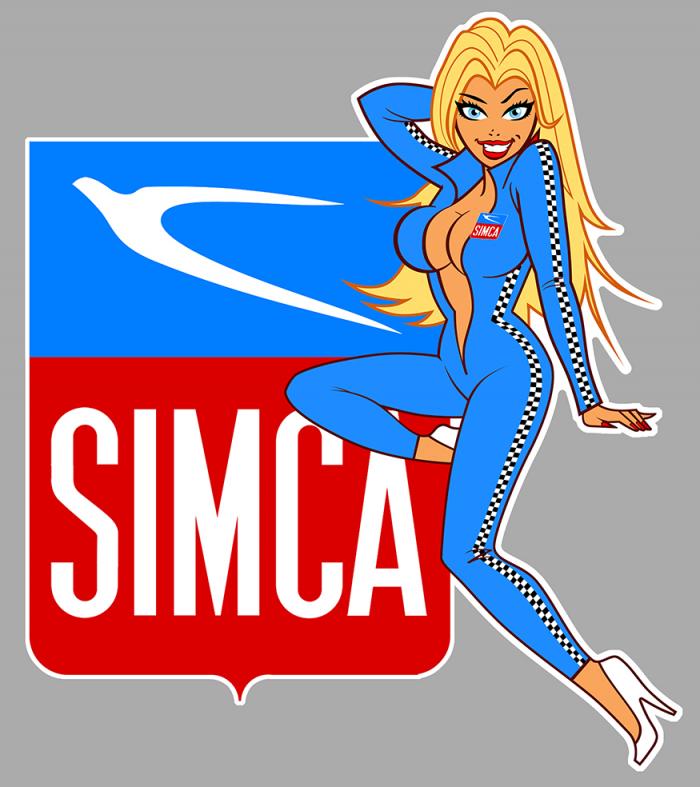 Sticker PINUP SIMCA : Couleur Course