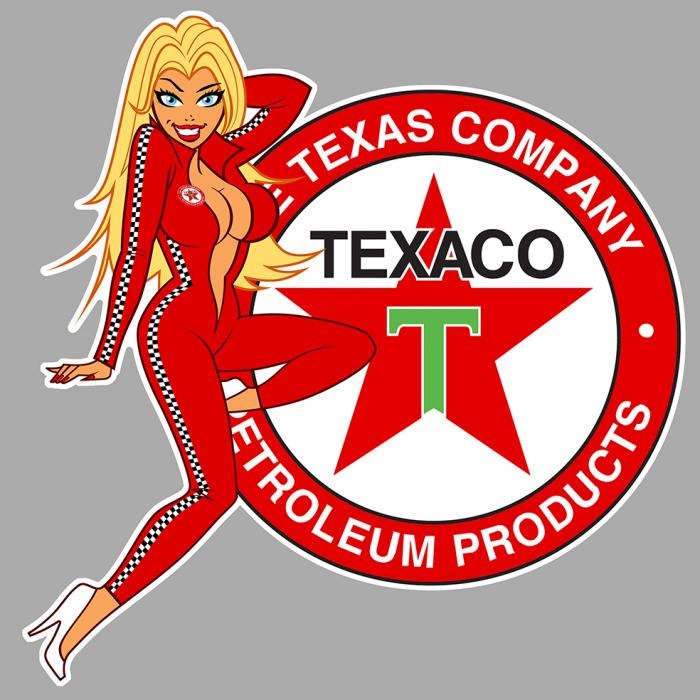 Sticker PINUP TEXACO : Couleur Course