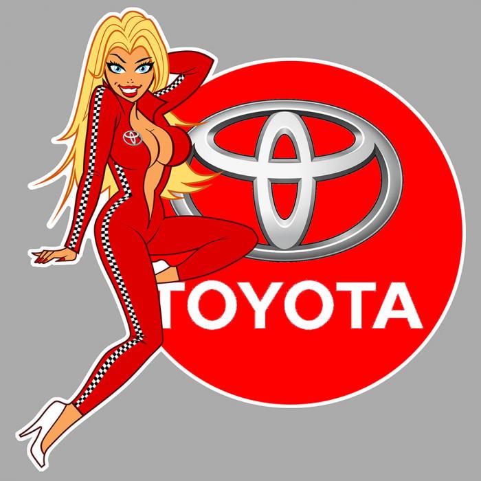 Sticker PINUP TOYOTA : Couleur Course