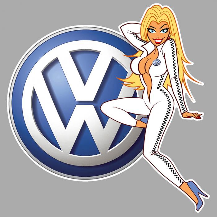 Sticker PINUP VW VOLKSWAGEN : Couleur Course