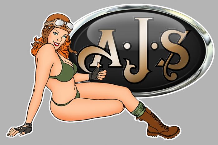 Sticker PINUP AJS  : Couleur Course