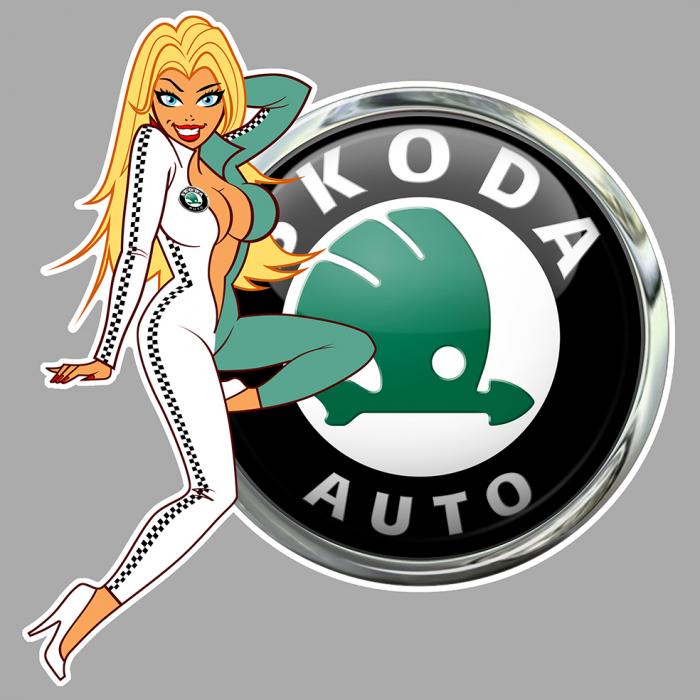 Sticker PINUP SKODA : Couleur Course