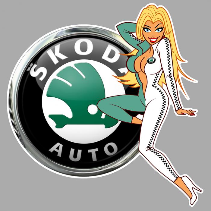 Sticker PINUP SKODA : Couleur Course