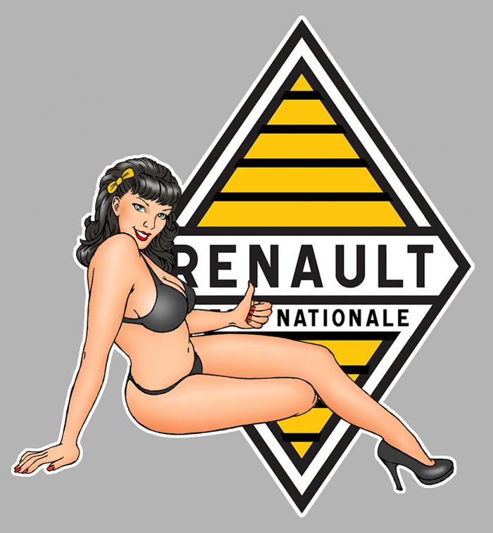 Sticker PINUP RENAULT  : Couleur Course