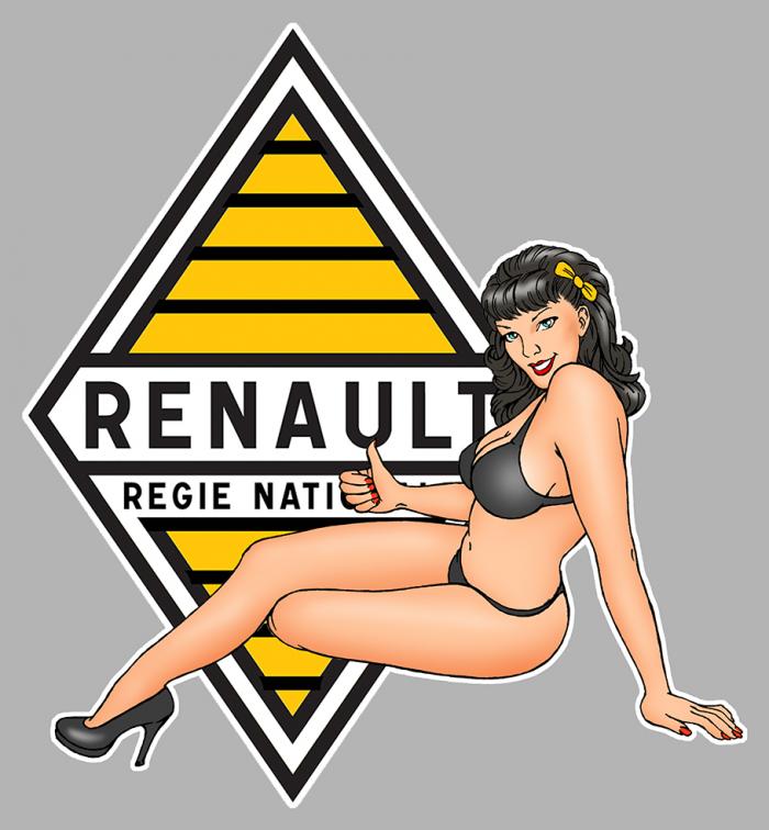 Sticker PINUP RENAULT  : Couleur Course