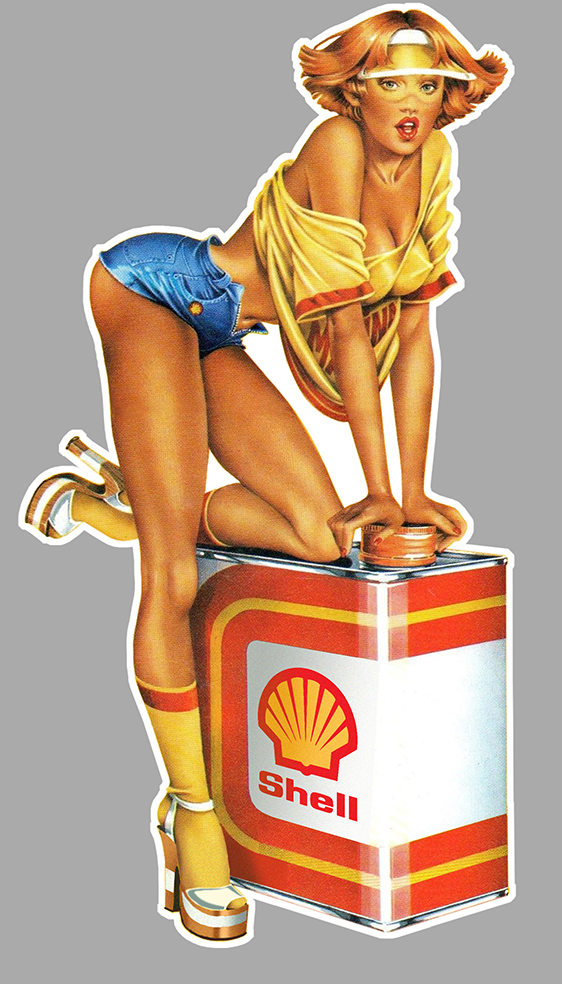 Sticker PINUP SHELL : Couleur Course