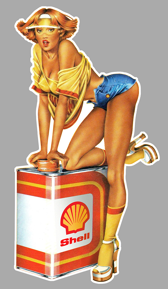 Sticker PINUP SHELL : Couleur Course