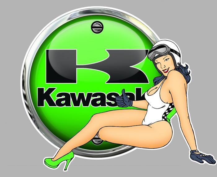 Sticker PINUP KAWASAKI : Couleur Course