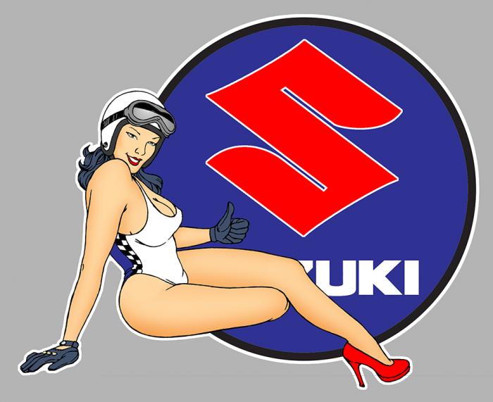 Sticker PINUP SUZUKI : Couleur Course