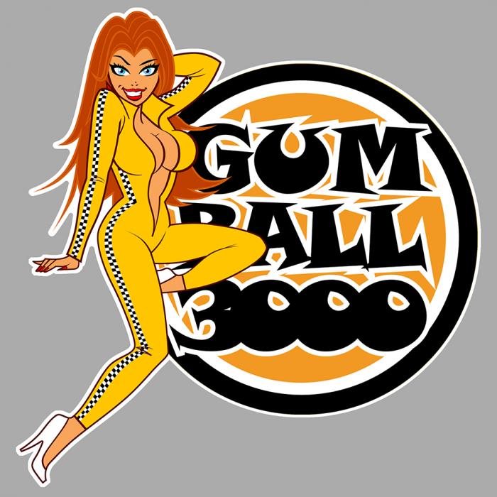 Sticker PINUP GUMBALL 3000 : Couleur Course
