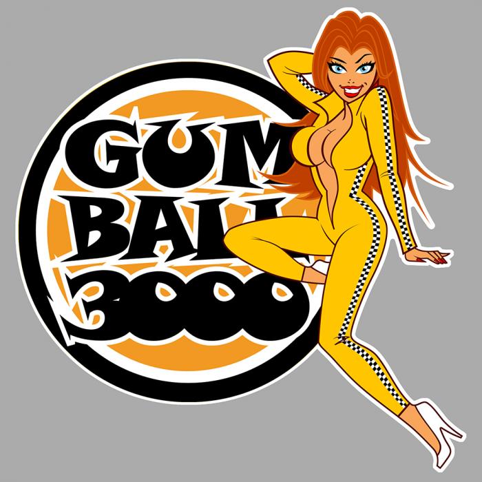 Sticker PINUP GUMBALL 3000 : Couleur Course