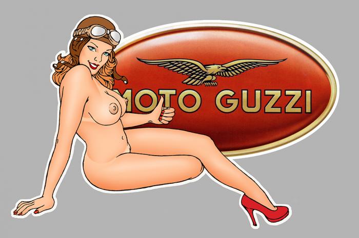 Sticker PINUP GUZZI SEXY : Couleur Course