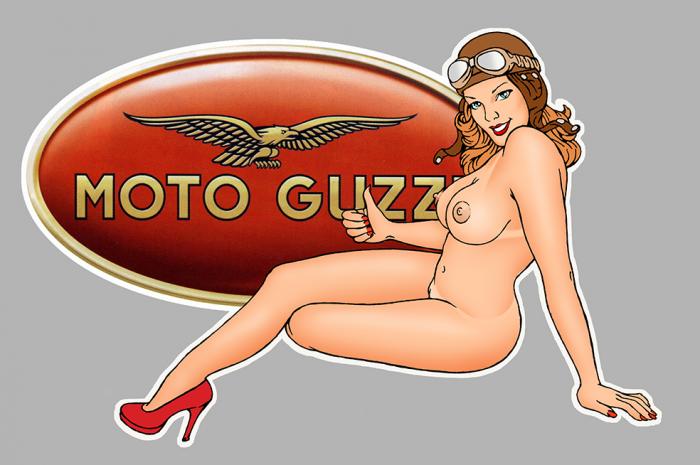 Sticker PINUP GUZZI SEXY : Couleur Course