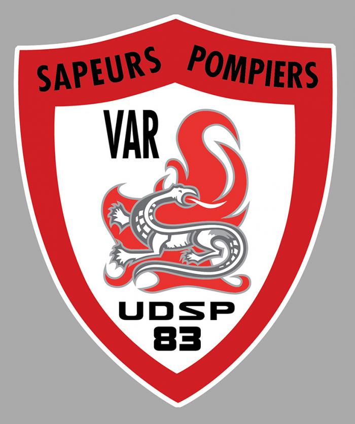 Sticker SAPEURS POMPIERS VAR 83 : Couleur Course