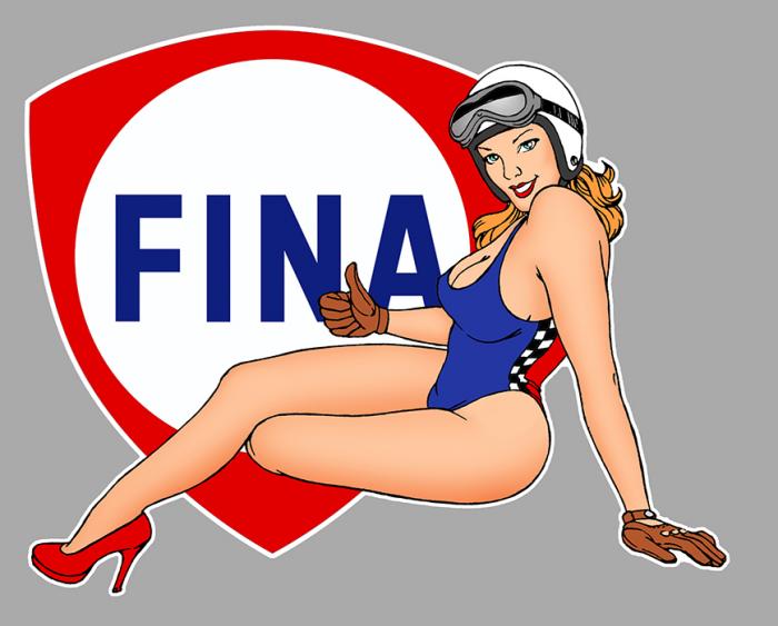 Sticker PINUP FINA : Couleur Course