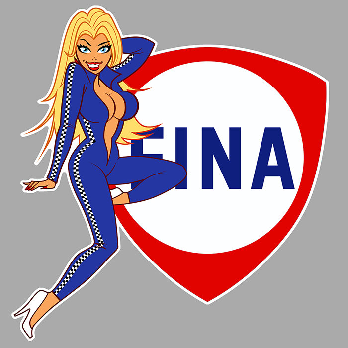 Sticker PINUP FINA : Couleur Course