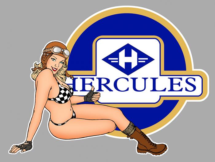 Sticker HERCULES PINUP : Couleur Course