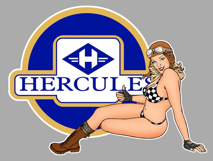 Sticker HERCULES PINUP : Couleur Course