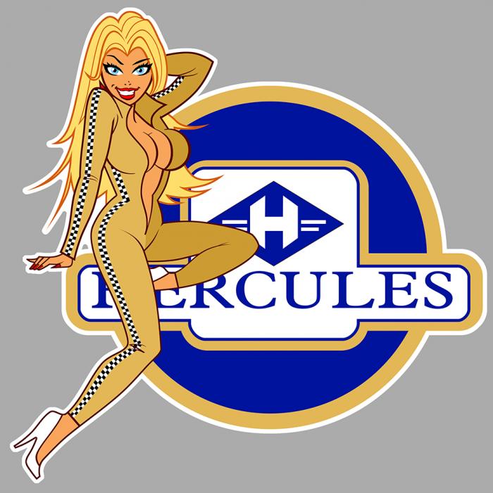 Sticker HERCULES PINUP : Couleur Course