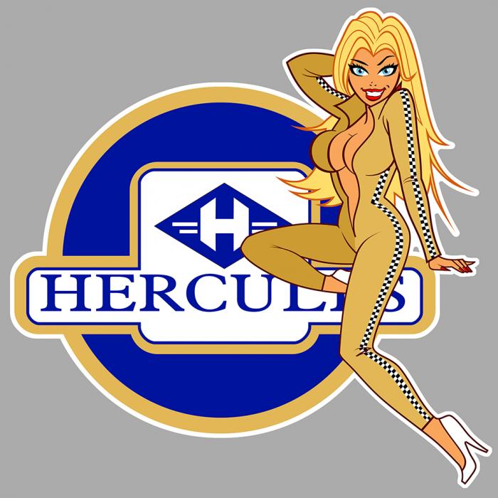 Sticker HERCULES PINUP : Couleur Course