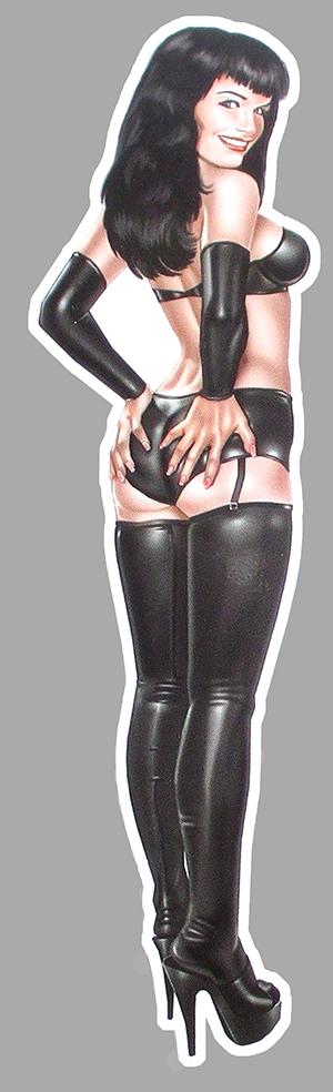 Sticker PINUP BETTIE PAGE : Couleur Course