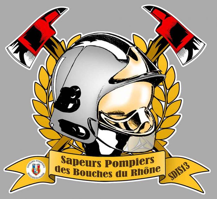 Sticker SAPEURS POMPIERS BOUCHES DU RHONE 13 : Couleur Course