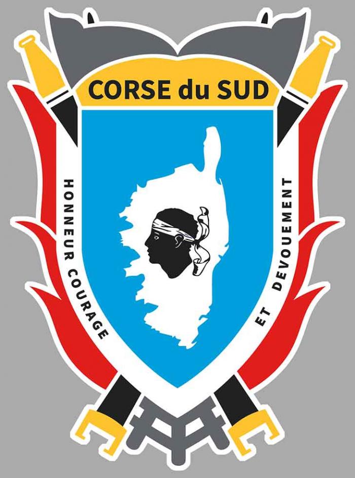 Sticker SAPEURS POMPIERS CORSE : Couleur Course