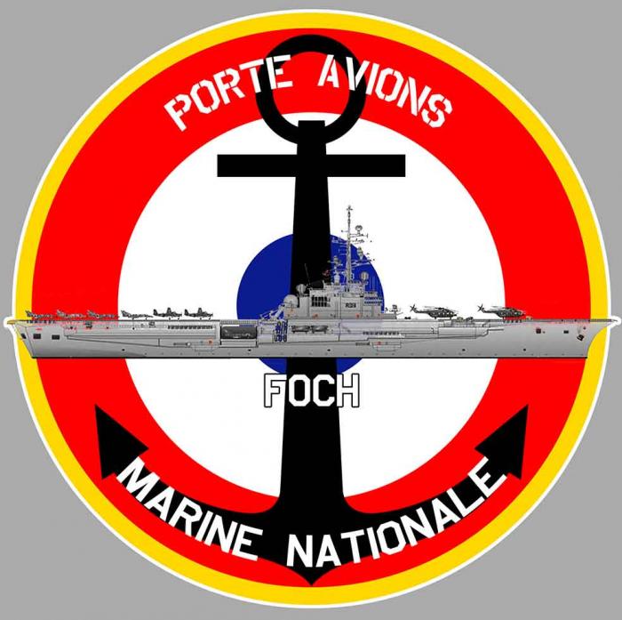 Sticker PORTE AVIONS FOCH : Couleur Course