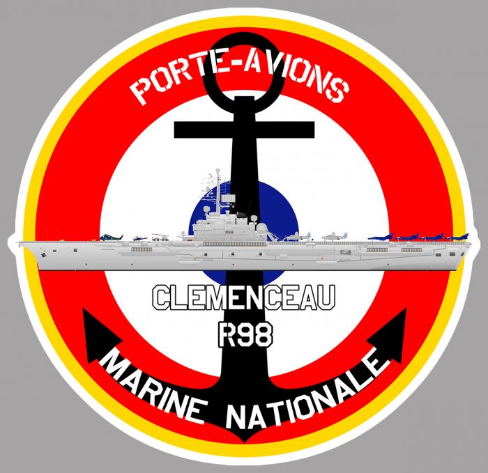 Sticker PORTE AVIONS CLEMENCEAU : Couleur Course