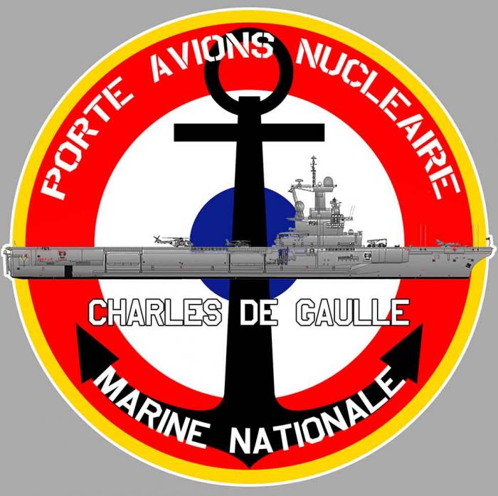 Sticker PORTE AVIONS CHARLES DE GAULLE : Couleur Course