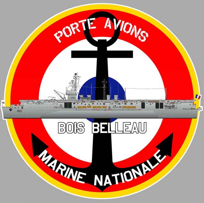 Sticker PORTE AVIONS BOIS BELLEAU : Couleur Course