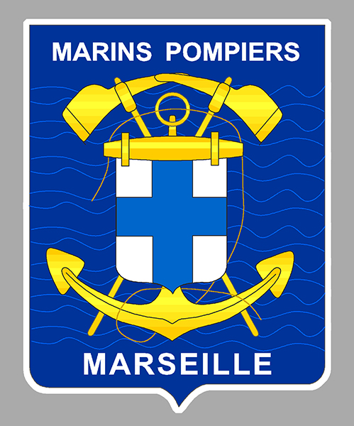 Sticker MARINS POMPIERS MARSEILLE : Couleur Course