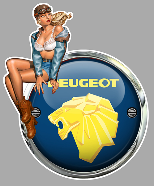 Sticker  PINUP PEUGEOT : Couleur Course