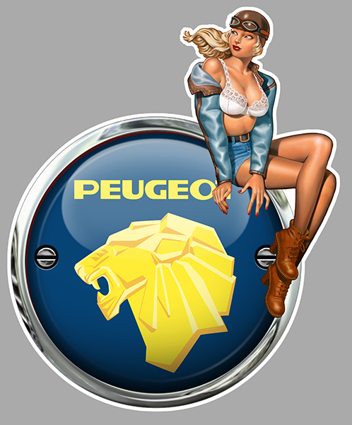 Sticker  PINUP PEUGEOT : Couleur Course